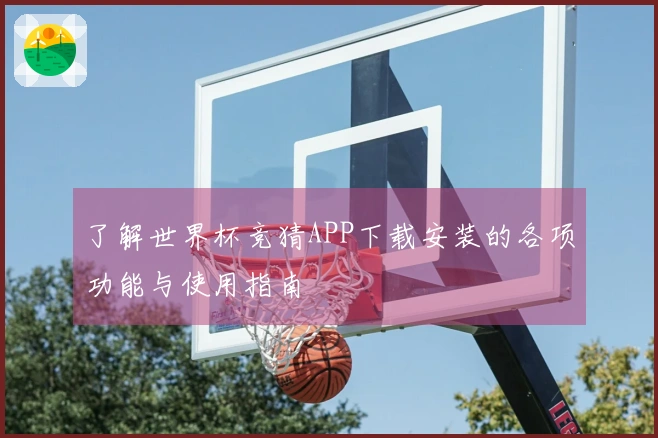 了解世界杯竞猜APP下载安装的各项功能与使用指南
